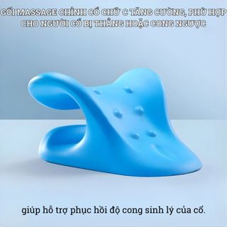 Homee.cok Gối Massage Cổ Vai Gáy Công Thái Học – Gối Kéo Giãn Cổ, Thiết Kế Cong Ôm Cổ, Dễ Sử Dụng
