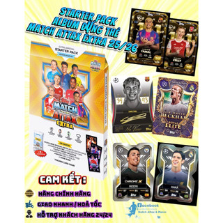 [ Starter Pack ] Album Đựng Thẻ Topps Match Attax  Starter Pack EXTRA Mùa 2025/26 25/26( 26 Thẻ)( Hàng Chính Hãng )