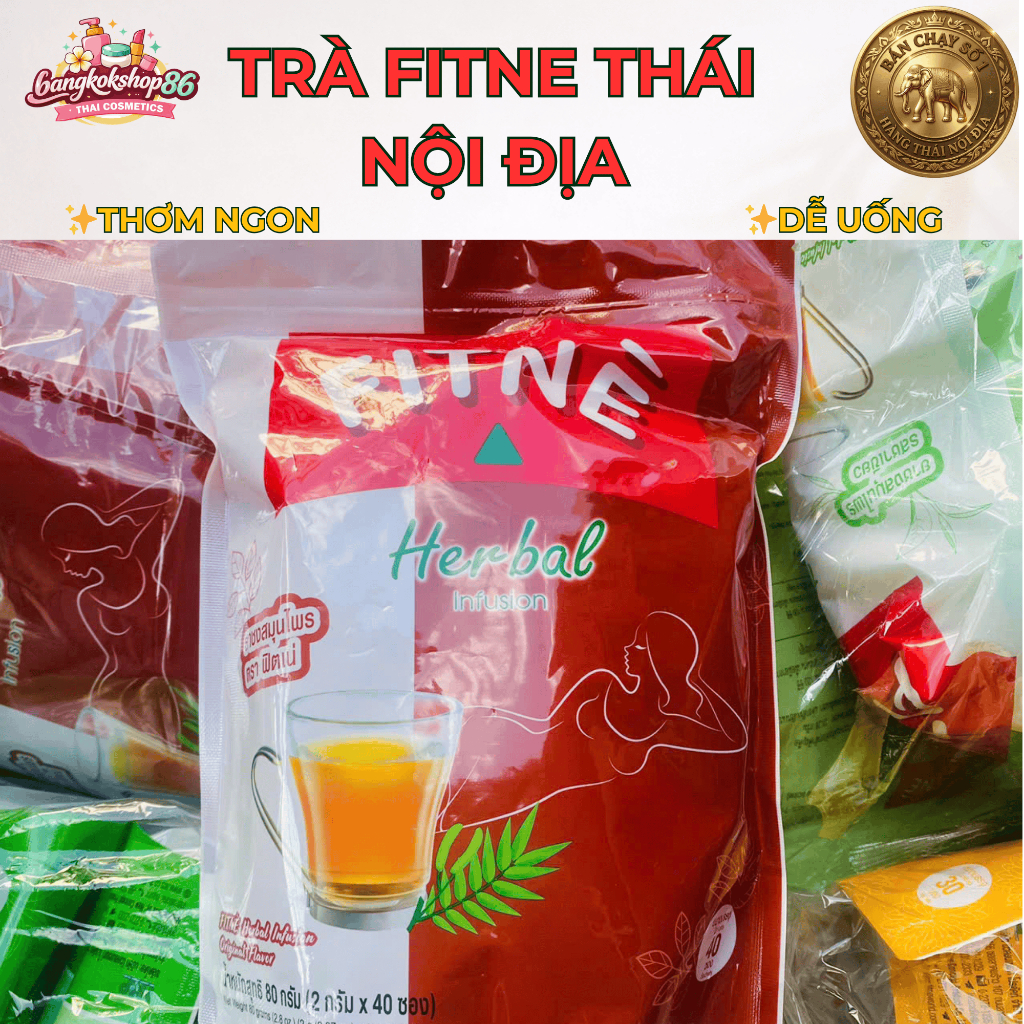 Trà Thảo Mộc FITNE Thái Lan 30/40 Túi Lọc – Trà Thảo Mộc Thanh Nhẹ, Dễ Uống, Túi Lọc Tiện Lợi