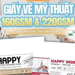 Giấy vẽ mỹ thuật luyện thi Happy 160gsm/220gsm