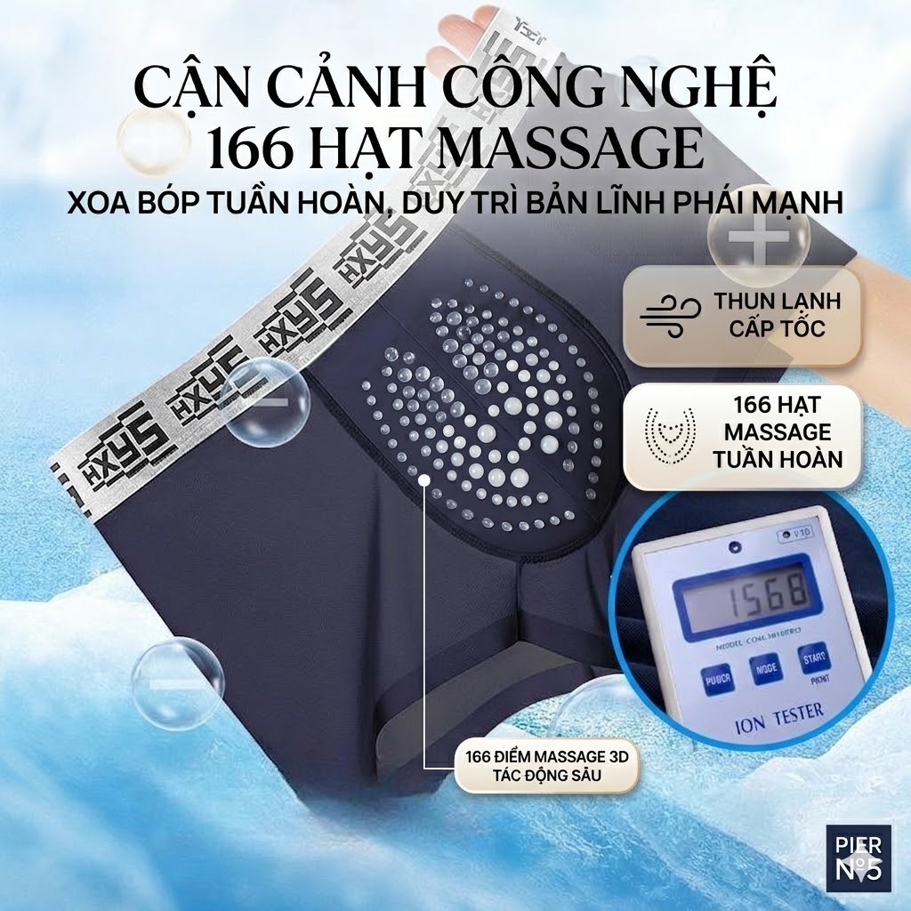 Quần Lót Nam Boxer Santony HXYS0002 - Sịp Hàu Massage, 2 Loại Vải Tùy Chọn PIER N°5