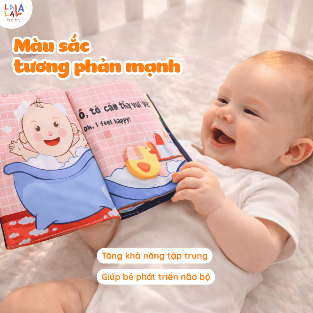 Bộ 2 sách vải Lalala Baby LIFT A FLAP, Hành Trình Của Dino và Nhà Tớ Có Những Ai? phát triển toàn diện bé 0 - 4 tuổi