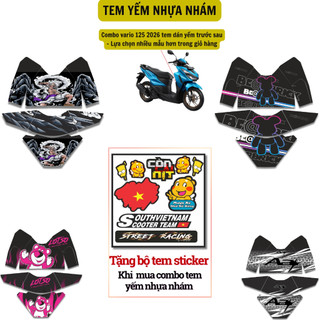 Combo Vario 125 đời 2026 mẫu tem yếm mới trang trí dàn yếm nhựa nhám xe máy nổi bật