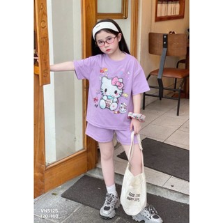 Bộ Đồ Hello Kitty Chất Cotton Thấm Hút Mồ Hôi Siêu Co Giãn size 9-43kg