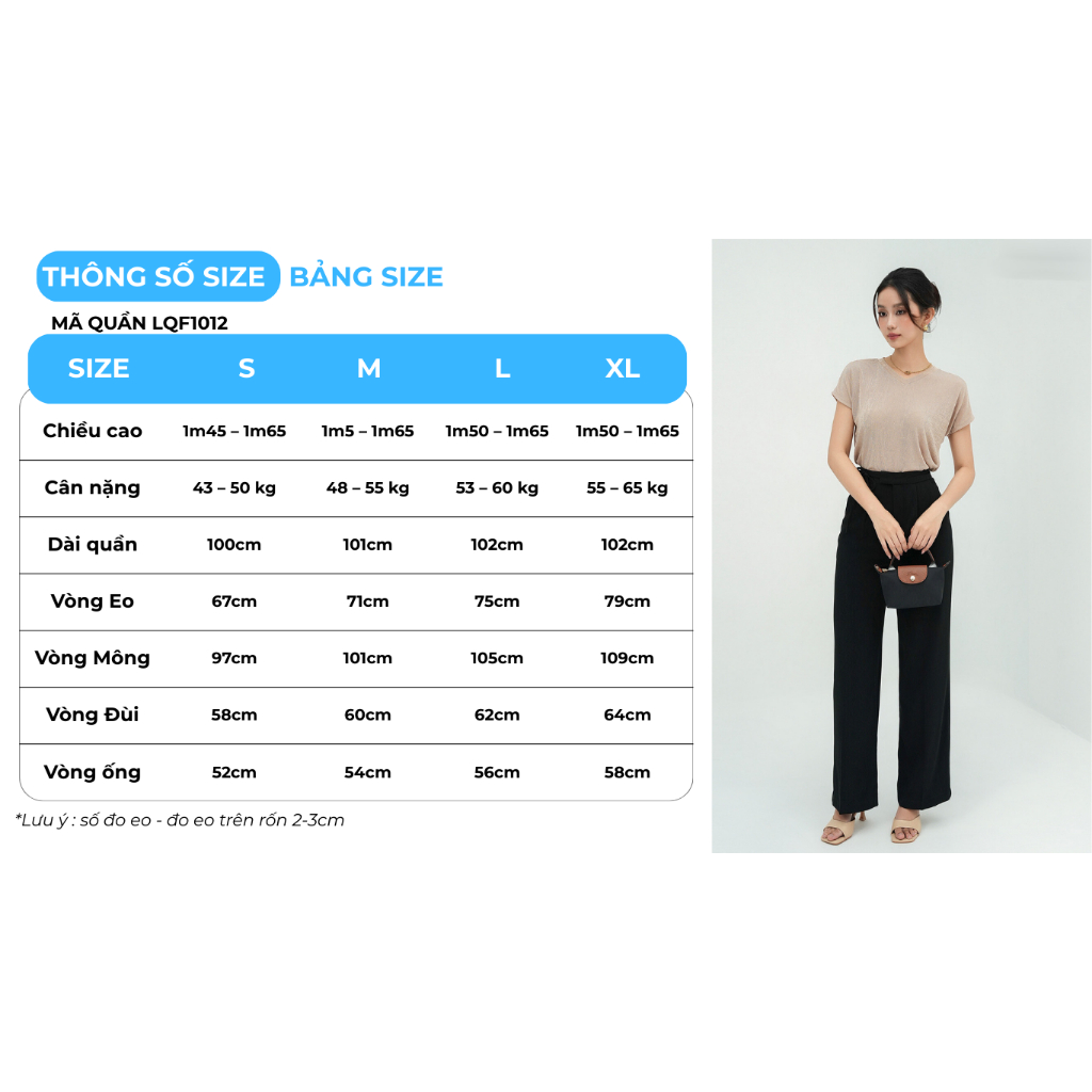 Quần Tây Nữ GUMAC Ống Suông Lưng Cao Cạp Cao Phối Dây Thắt Nơ Có Túi Thanh Lịch LQF1012 - LQG0501