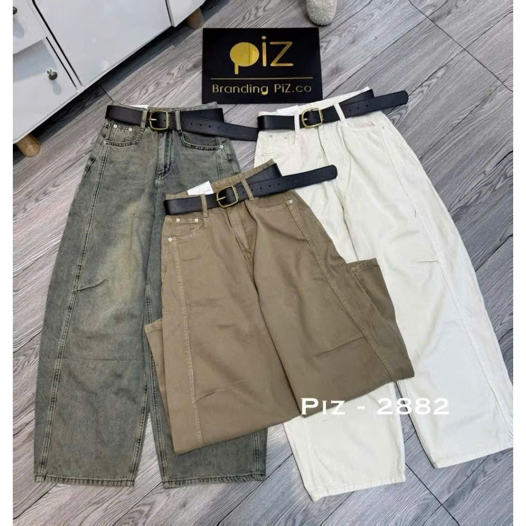 [Sẵn/QC] Quần Jeans Nữ Dáng Ống Cong Dài 95/25cm Tặng Kèm Đai Basic Dễ Phối #2882