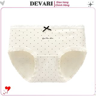 Quần lót nữ cotton cao cấp kháng khuẩn phối viền ren xinh xắn đáy lót nâng cấp thoải mái DEVRI L5114