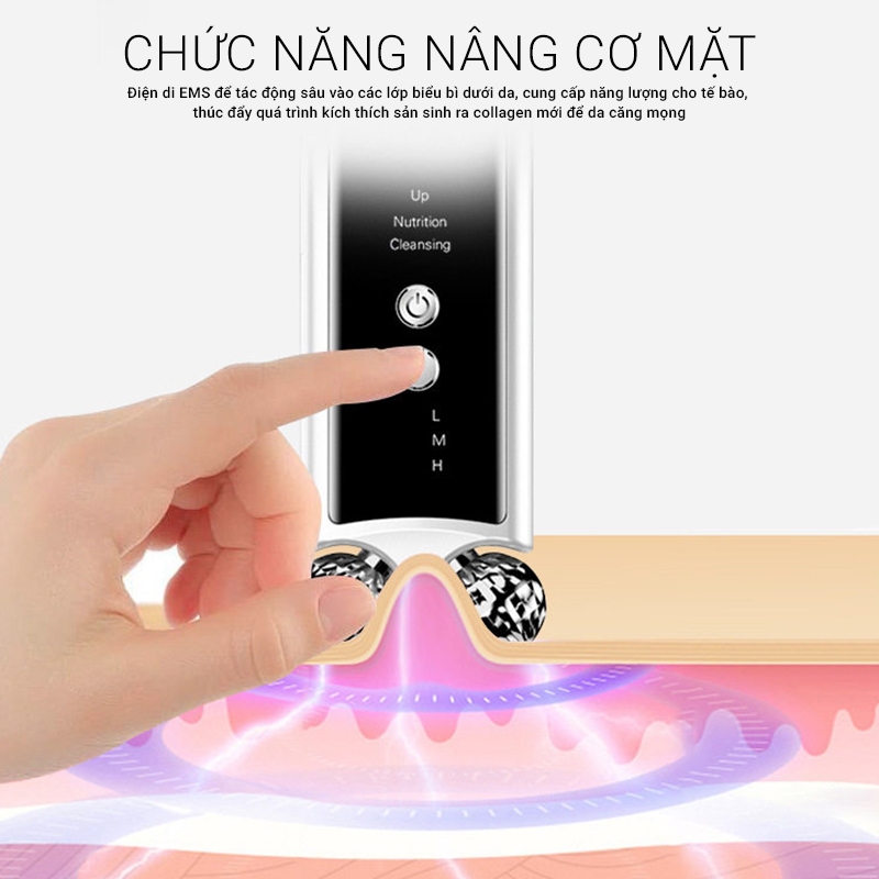 Máy cà da chết, máy sủi da Nikio NK-122 - Chính hãng có bảo hành, Rung siêu âm, Công nghệ EMS