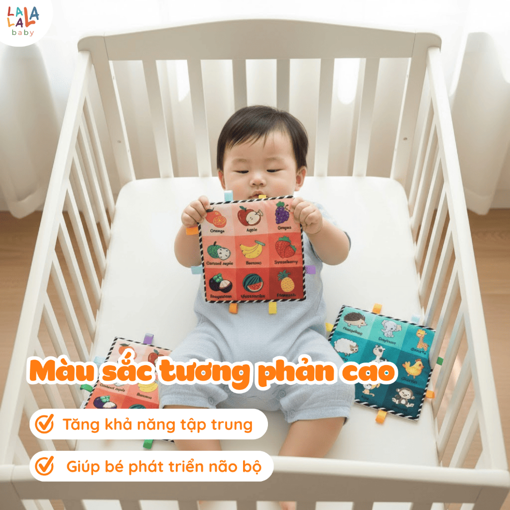 Tranh vải kích thích thị giác Lalala baby thảm kích thích thị giác cho đồ chơi vải đồ chơi thông minh