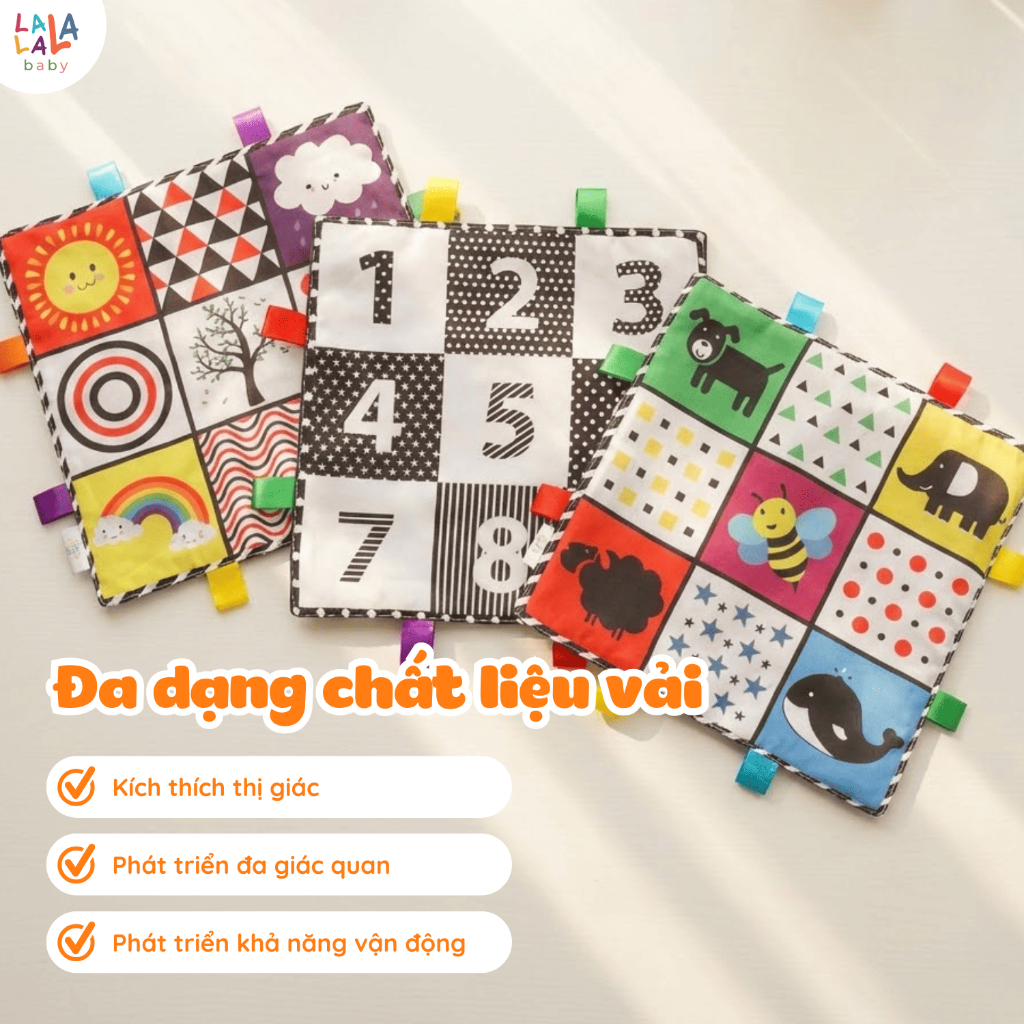 Tranh vải kích thích thị giác Lalala baby thảm kích thích thị giác cho đồ chơi vải đồ chơi thông minh