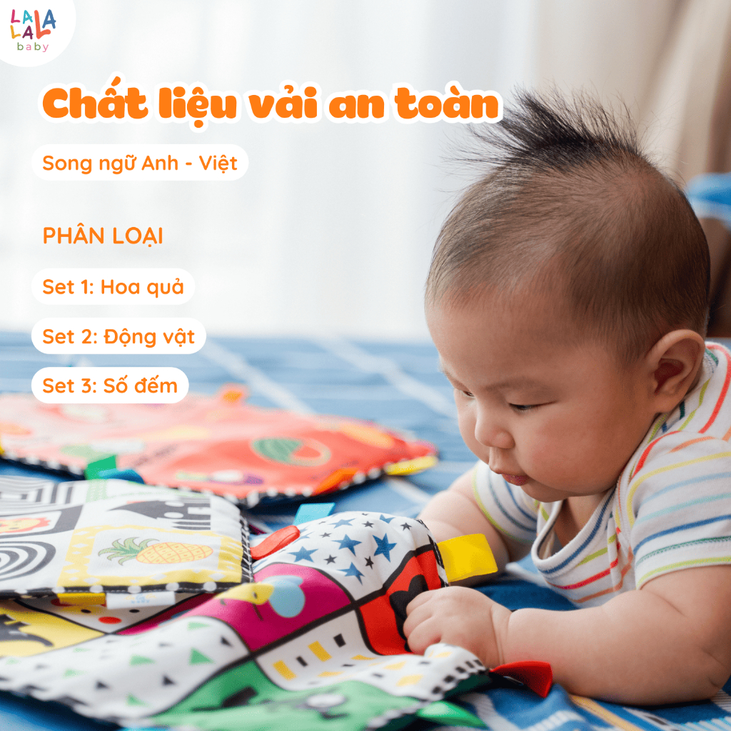 Tranh vải kích thích thị giác Lalala baby thảm kích thích thị giác cho đồ chơi vải đồ chơi thông minh