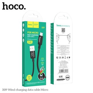 Cáp sạc dây dù siêu bền Hoco X89 cổng Micro-USB, dài 1M (Đen)