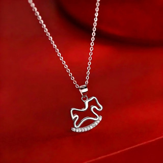 Vòng Cổ Nữ 2026 Mới Nhất，Mặt Dây Chuyền Họa Tiên Ngựa，Đính Đá Zircon Lấp Lánh，Quà Tặng Nữ Cao Cấp