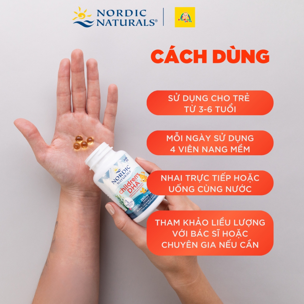 Viên Nhai Nordic Naturals Children's DHA Vị Dâu Bổ Sung Omega 3 Cho Trẻ 3+  Hộp 180 Viên | Babymall & Care
