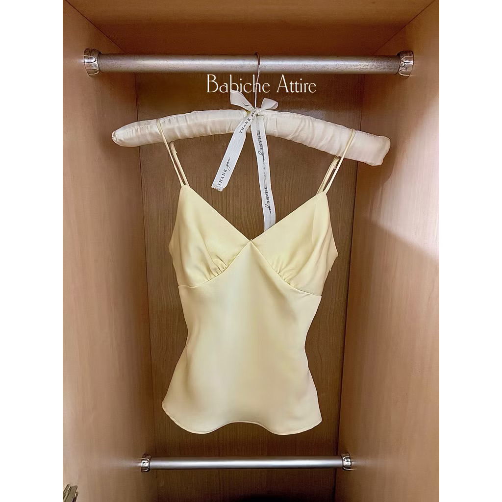Áo Hai Dây Cổ Tim Có Dây Kéo Form Thắt Eo Tiny butter -Babiche Attire