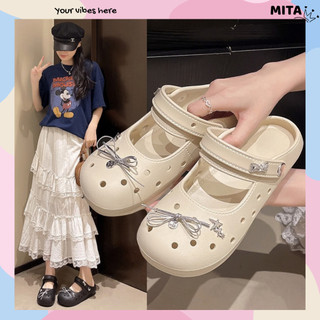 Giày búp bê nữ kiểu dáng mary-jane có quai hậu kèm charm nơ dễ thương Hàn Quốc CS-247 Mita