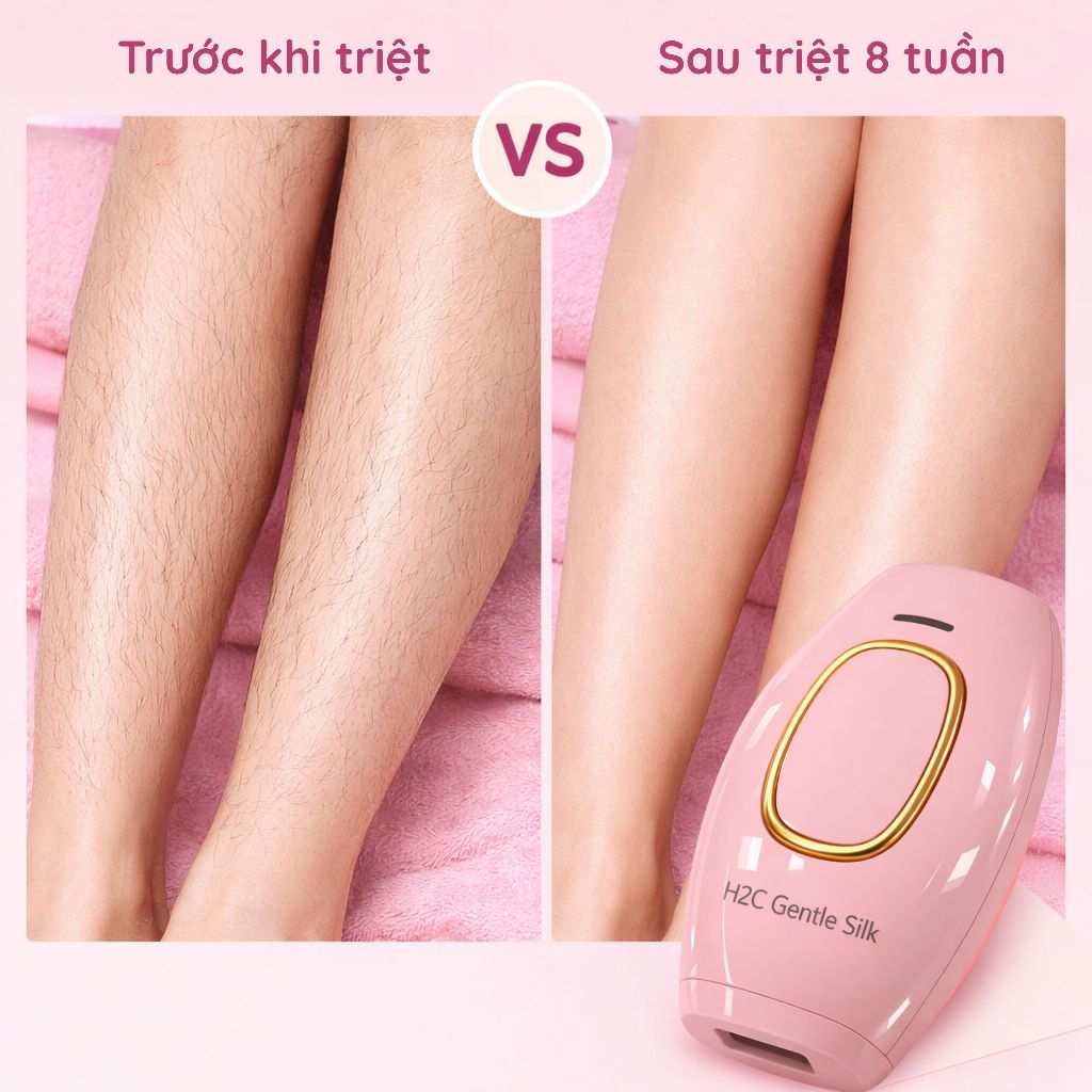 Máy triệt lông mini, Triệt lông vĩnh viễn 5 cấp công nghệ IPL H2C Gentlesilk