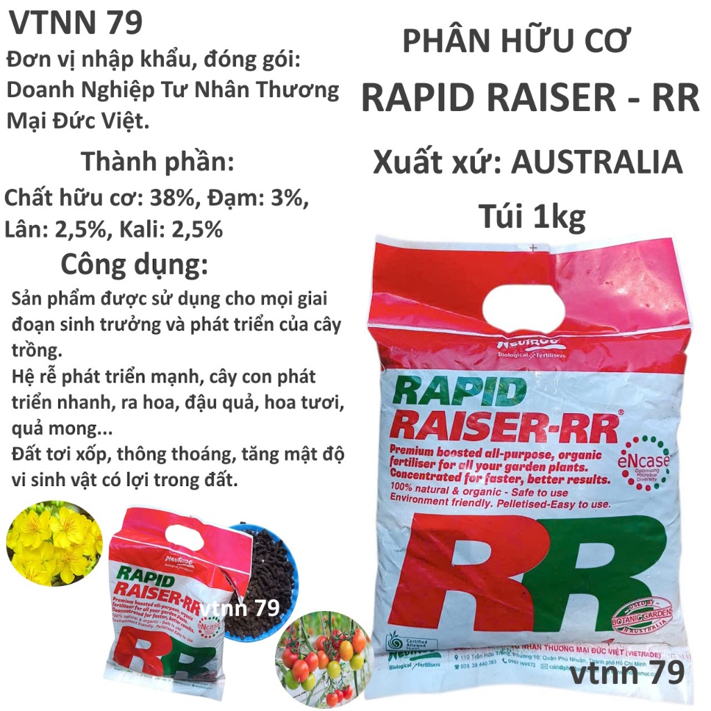 HỮU CƠ RAPID RAISER - RR XUẤT XỨ ÚC TÚI 1KG | Shopee Việt Nam