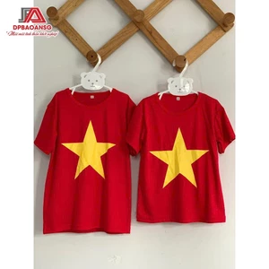 Áo Cờ Đỏ Việt Nam Sao Vàng Vải Thun Siêu Mềm Mát Giá Rẻ Có Đủ Size [Từ 35-75kg]