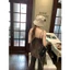 Áo hai dây yếm dáng babydoll màu nâu chấm bi chất thô đũi dày dặn thắt nơ ASN065 - Tiktik