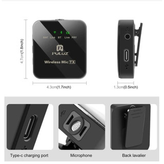 Micro Lavalier không dây có khả năng khử tiếng ồn & kẹp xoay được cho thiết bị Iphone & Usb-c