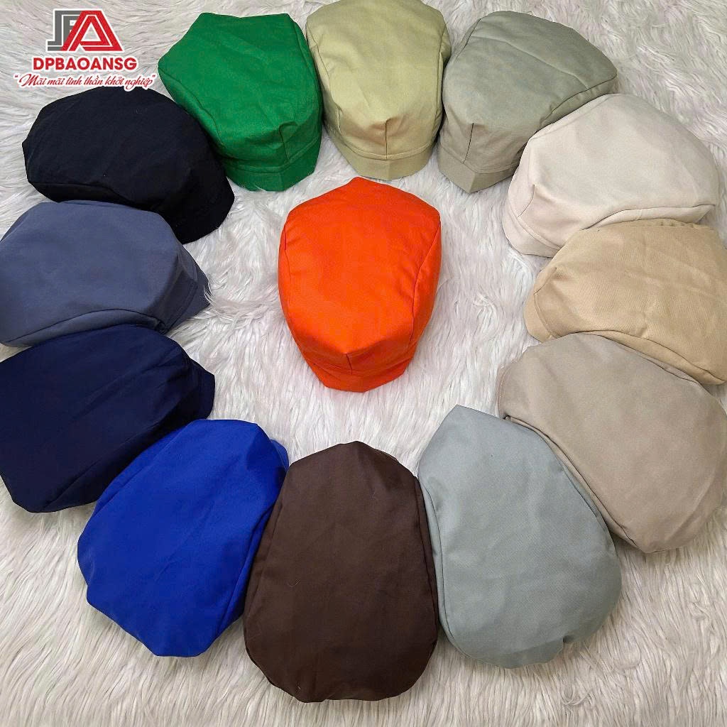 Nón Beret Đồng Phục Bếp Nhà Hàng, Quán Ăn – Nhiều Màu, Có Bo Chun Sau, Dễ Đội Gọn Gàng
