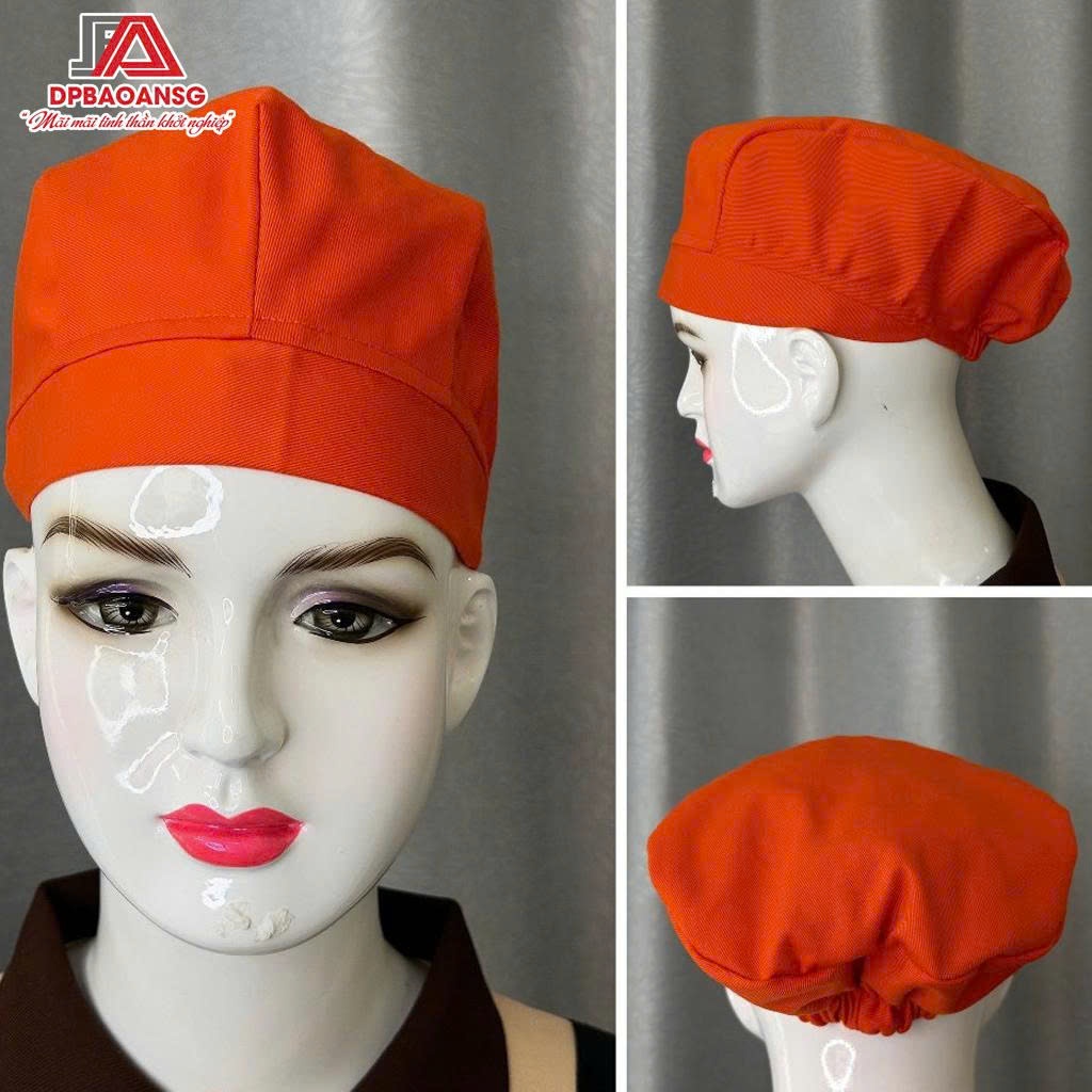 Nón Beret Đồng Phục Bếp Nhà Hàng, Quán Ăn – Nhiều Màu, Có Bo Chun Sau, Dễ Đội Gọn Gàng