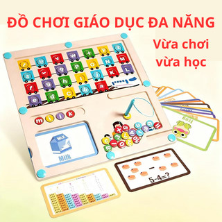 Đồ chơi giáo dục - Đồ chơi học tập đa năng - Bảng tiếng việt và toán học cho bé nầm non và lớp 1