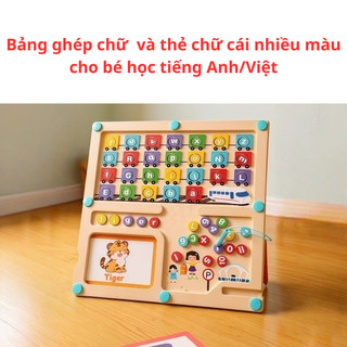 Đồ chơi giáo dục - Đồ chơi học tập đa năng - Bảng tiếng việt và toán học cho bé nầm non và lớp 1