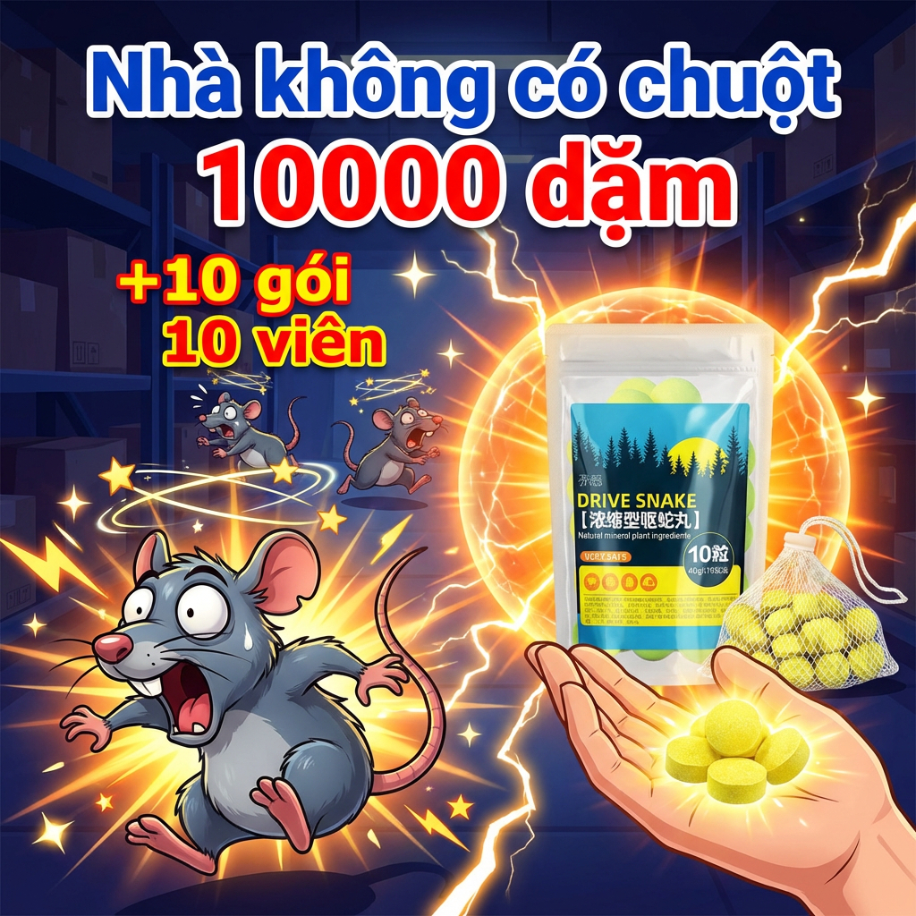 🐀 Viên xua đuổi chuột – Đuổi chuột nhanh chóng, hiệu quả, an toàn, không độc hại, dùng cho nhà, văn phòng, ô tô 🏠