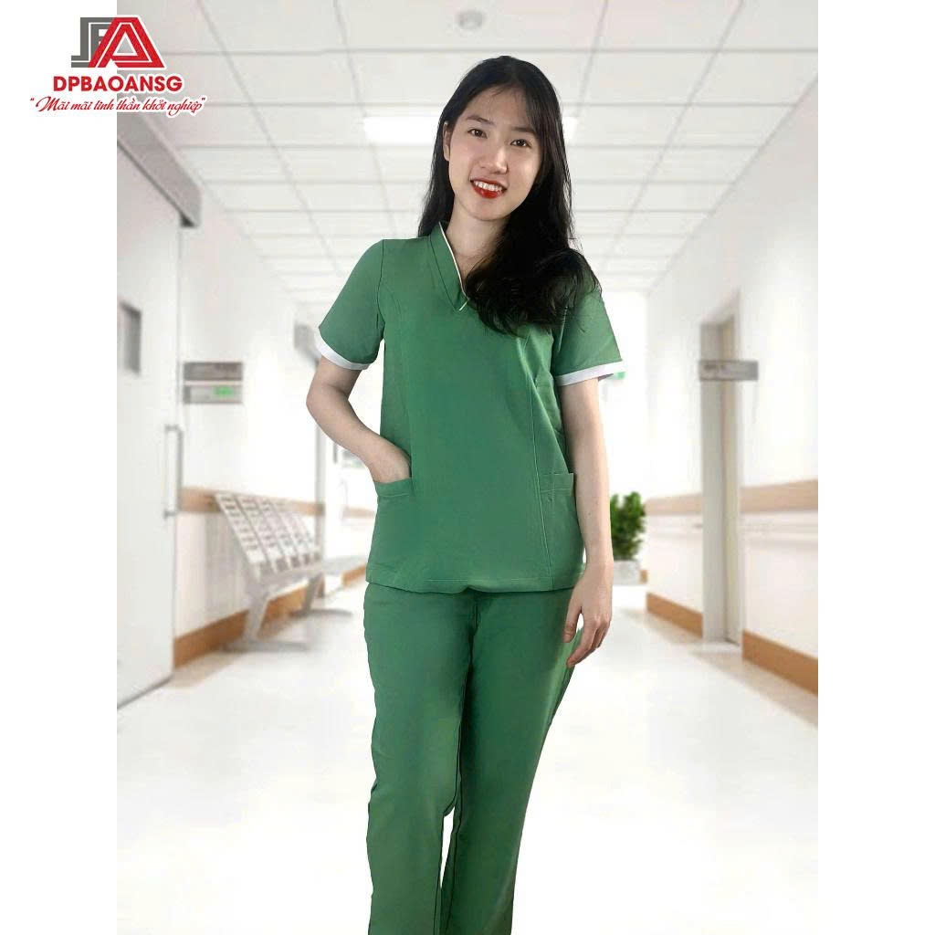 Đồng Phục Spa NỮ NHIỀU MÀU cổ V Cotton Hàn cao cấp - đồng phục bệnh viện cho hộ lý, bệnh viện