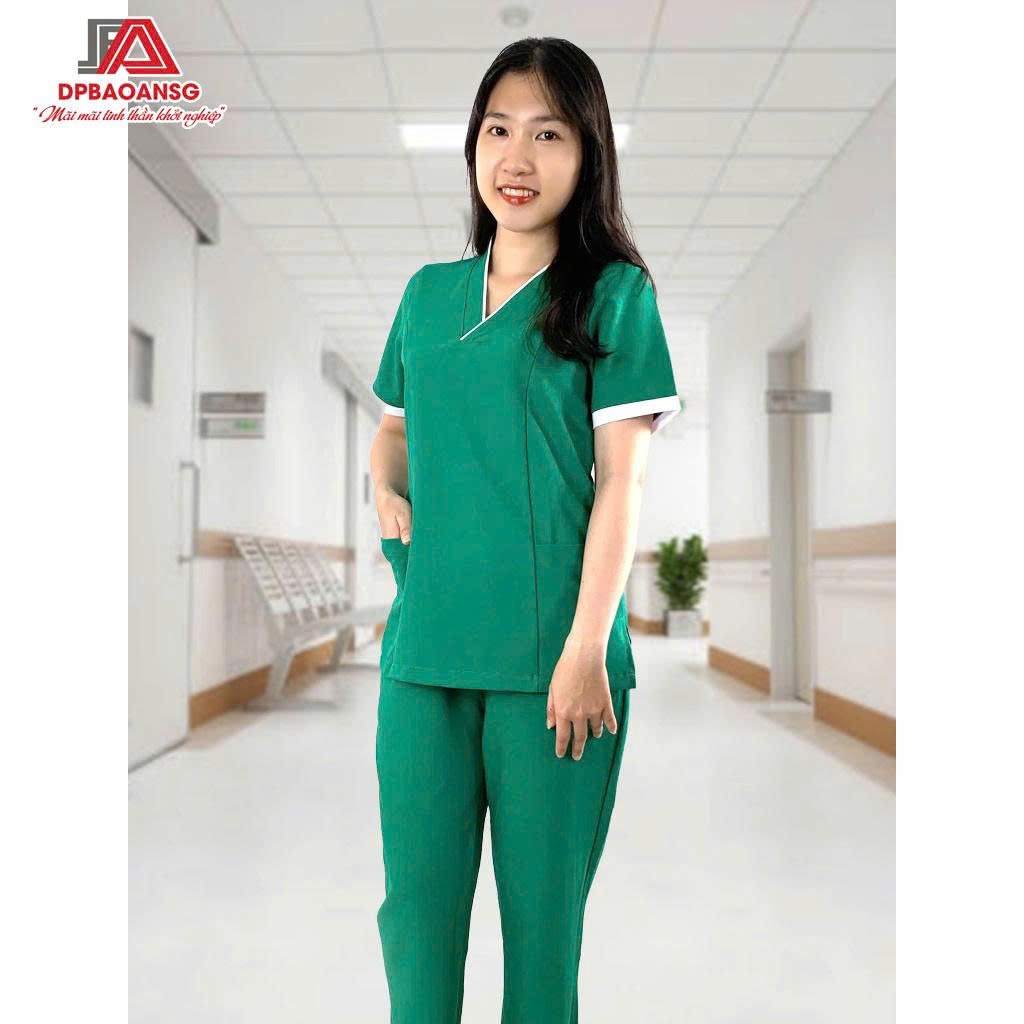 Đồng Phục Spa NỮ NHIỀU MÀU cổ V Cotton Hàn cao cấp - đồng phục bệnh viện cho hộ lý, bệnh viện