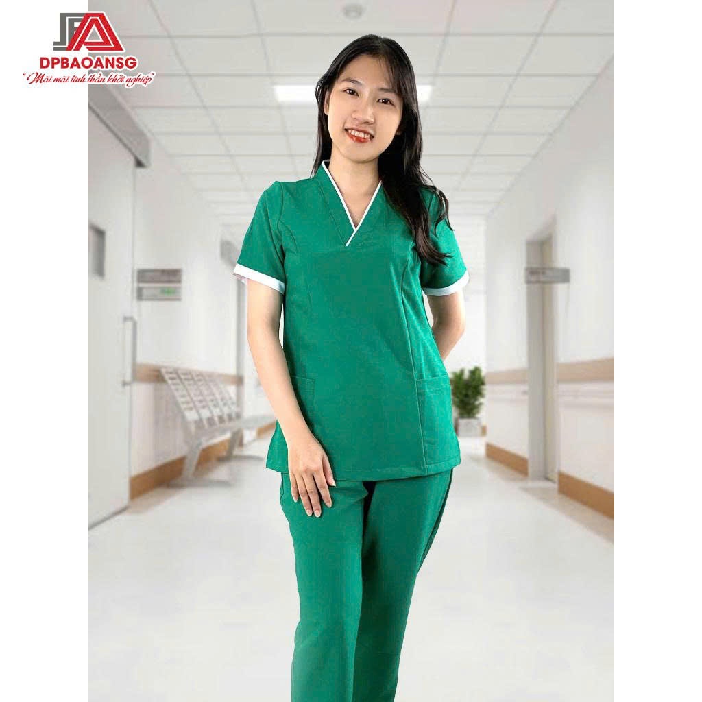 Đồng Phục Spa NỮ NHIỀU MÀU cổ V Cotton Hàn cao cấp - đồng phục bệnh viện cho hộ lý, bệnh viện