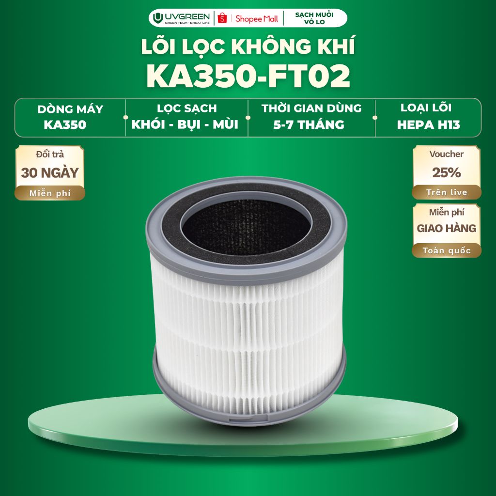 Màng Lọc HEPA H13 Diệt Khuẩn Cho Máy Lọc Không Khí UVGREEN KA350 FT ...