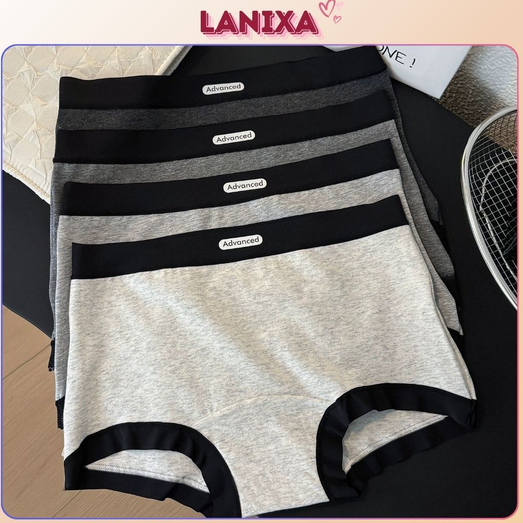 Quần lót đùi nữ cotton cao cấp dáng boxer cạp vừa ôm mông tôn dáng gợi cảm kiểu basic LANIXA L5284
