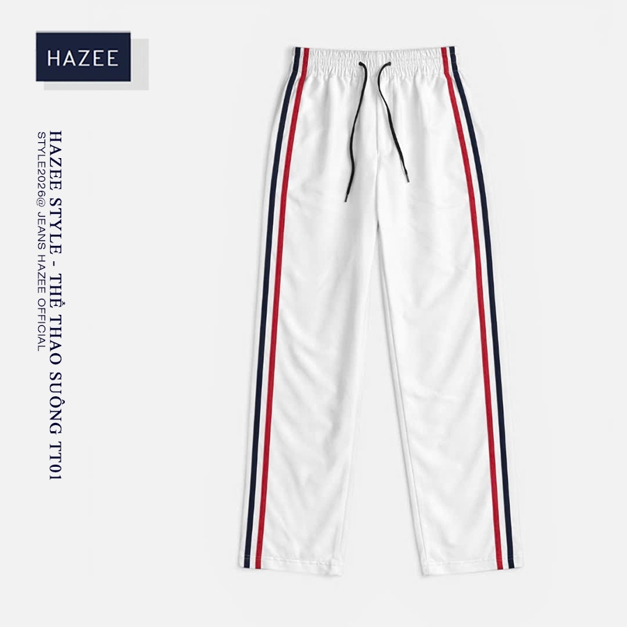 Quần Thể Thao Nữ Ống Rộng HAZEE – Quần Jogger Suông Sọc Hông Lưng Chun Dây Rút Form Ulzzang
