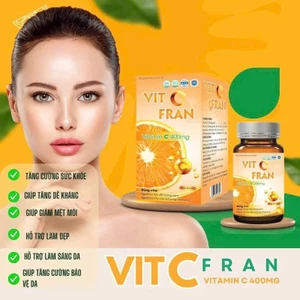 Viên uống trắng da Vitamin C VIT C FRAN Hộp 60 Viên ✅ Làm đẹp sáng da chống lão hóa làm mờ vết thâm nám