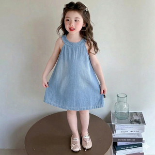 Váy Cho Bé Gái, Váy Yếm Jean Cho Bé Gái Chất Jean Mềm Mại Thoáng Mát Thiết Kế Dáng Suông