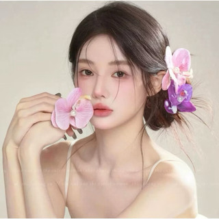 Kẹp tóc hoa lan hồ điệp phụ kiện đi biển hot trend dễ thương nhiều màu sắc