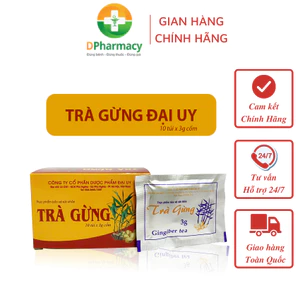 Trà Gừng Đại Uy, Hỗ Trợ Làm Ấm Bụng, Giảm Đầy Hơi, Khó Tiêu, Buồn Nôn, Cảm Lạnh, 10 túi x 3g