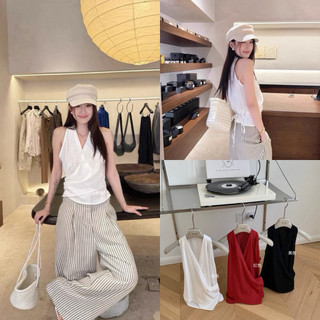 𝐏𝐡𝐢𝐞𝐧 𝐖𝐆𝐖𝐄 | (Sẵn) w8949 Áo 3 Lỗ Sát Nách Cổ V Dây Eo 3 Màu Trơn