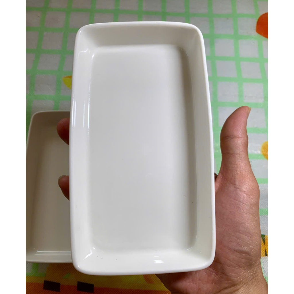 Đĩa sứ hình chữ nhật hàng không loại 1 trắng sứ kích thước 18x12x5cm | BigBuy360 - bigbuy360.vn