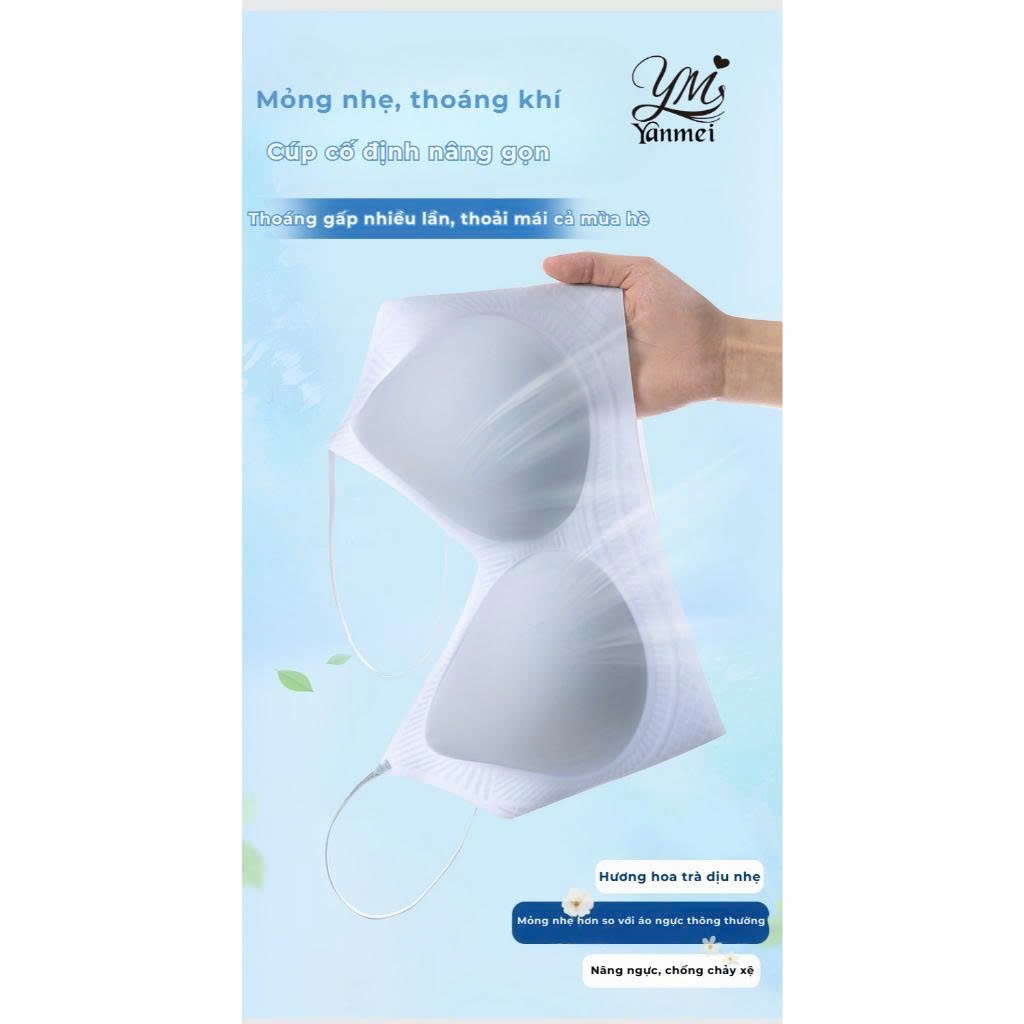 [YANMEI GM01] Áo lót hương hoa trà đúc su chui đầu, bra ko gọng chui đầu su lạnh không đường may, áo ngực tàng hình