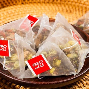 Túi lọc trà, thảo dược lưới tam giác dây nhúng, hàn nhiệt - Set 100 túi