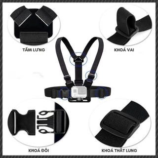 Dây Đeo Ngực Gắn Điện Thoại – Giá Đỡ Điện Thoại Xoay 360°, Chống Rung, Quay POV, Du Lịch & Thể Thao