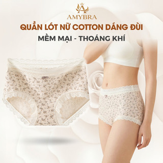 [ BST 2026 ] Quần Lót AMYBRA Dáng Đùi Viền Ren Mềm, Quần Boxer Nữ Đính Nơ Đay May Kháng Khuẩn L5272