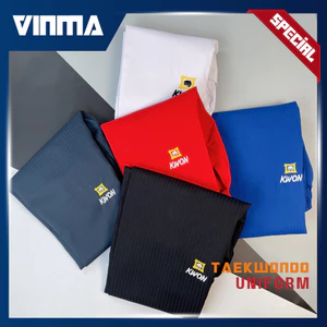 Quần Taekwondo Quyền (QK1), Quần lẻ Taekwondo vải Sọc thêu logo KWON cao cấp nhiều màu - VINMA