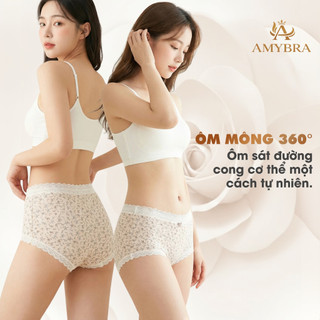[ BST 2026 ] Quần Lót AMYBRA Dáng Đùi Viền Ren Mềm, Quần Boxer Nữ Đính Nơ Đay May Kháng Khuẩn L5272