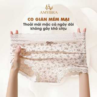 [ BST 2026 ] Quần Lót AMYBRA Dáng Đùi Viền Ren Mềm, Quần Boxer Nữ Đính Nơ Đay May Kháng Khuẩn L5272