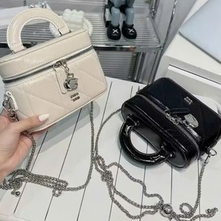 Túi xách nữ dáng hộp dập vân cao cấp, túi cầm tay nữ dây xích sang trọng MIE BAG